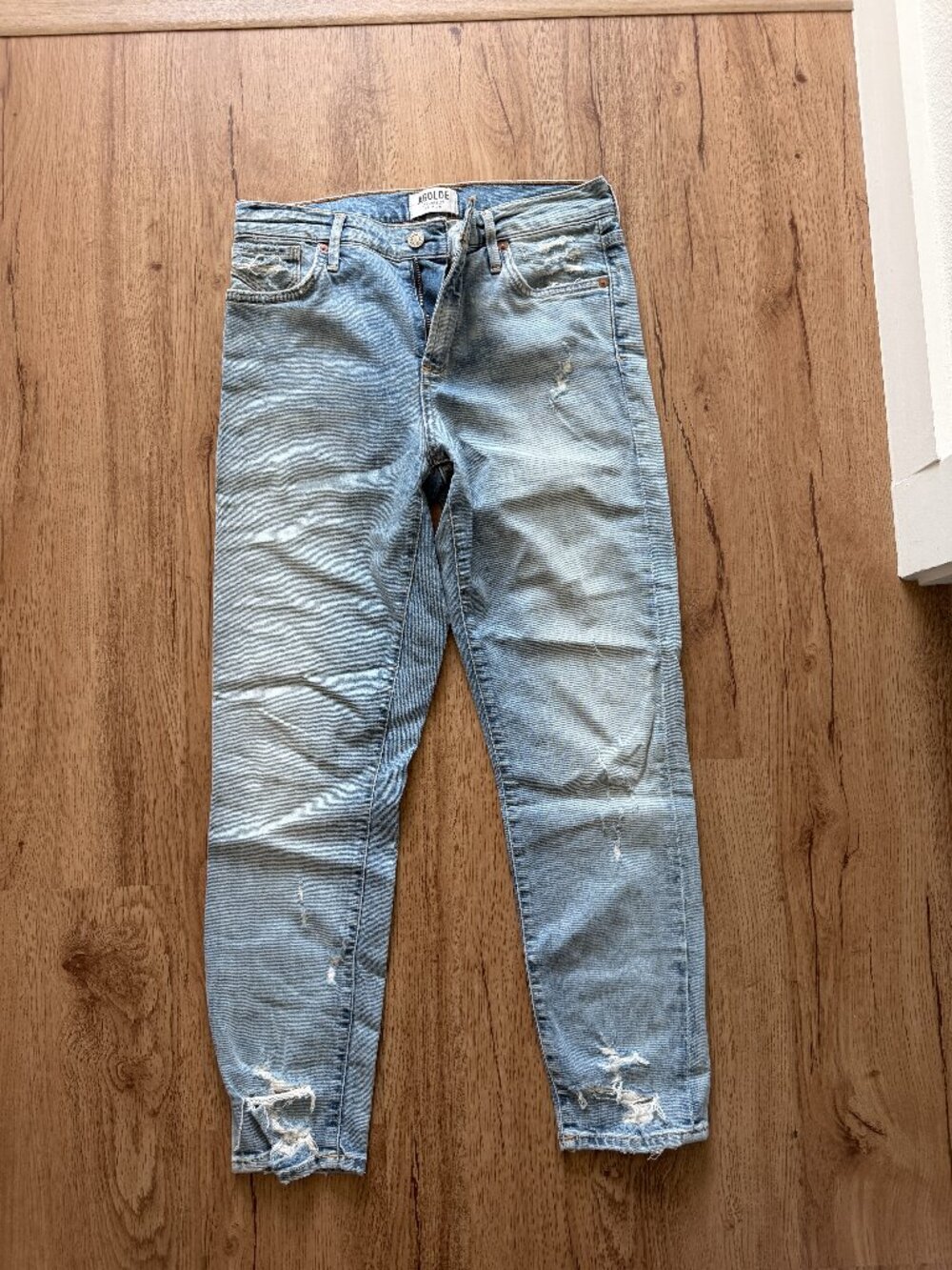 AGOLDE Women's Distressed Jeans Light Wash Size 27